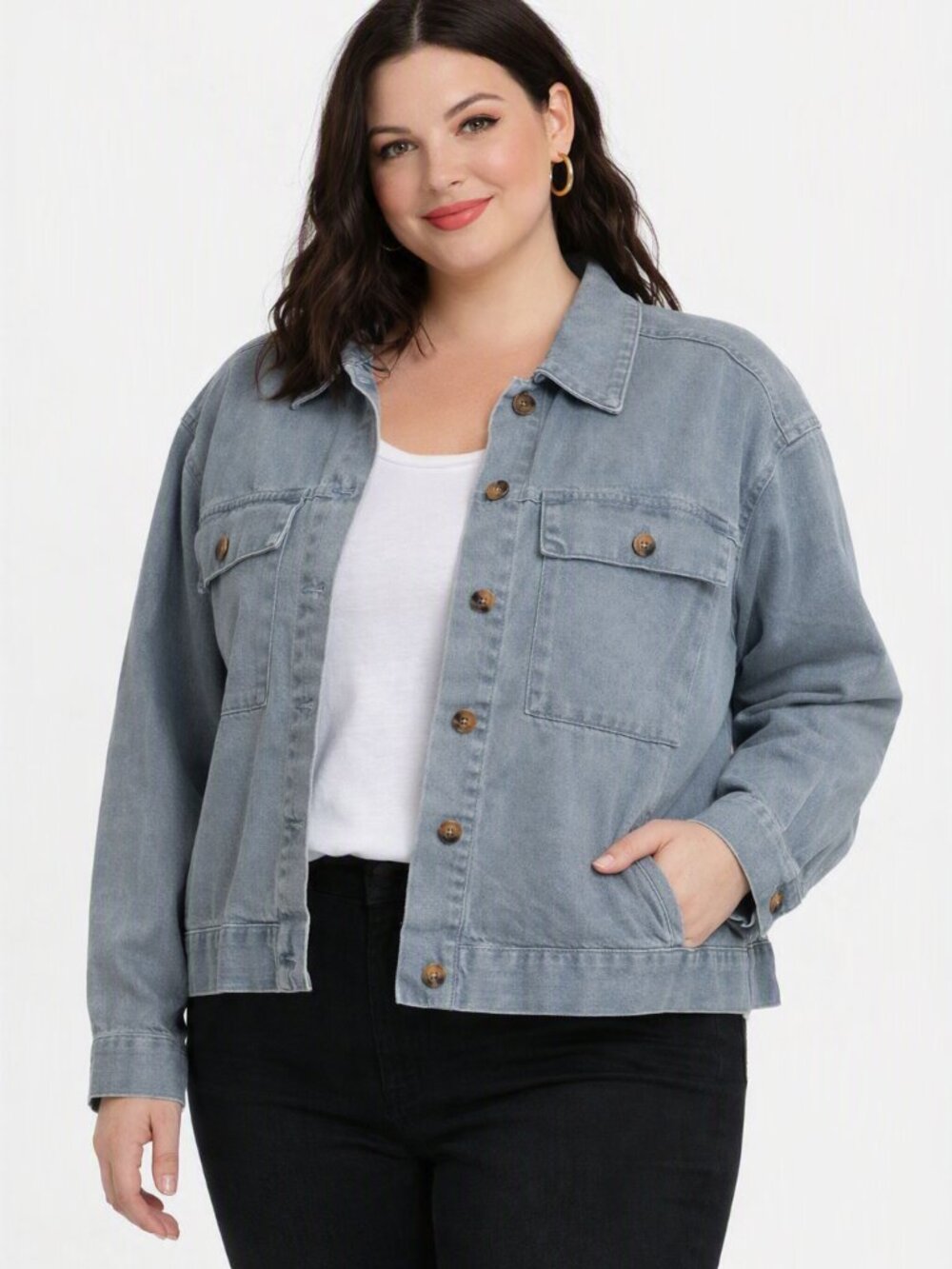 Jane and Delancey Faded Blue Denim Jacket
